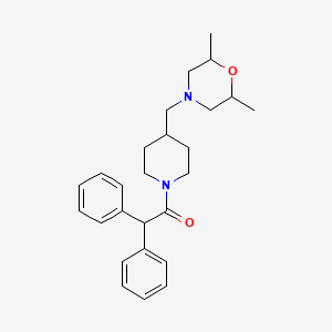 1-[4-[(2,6-Dimethylmorpholin-4-yl)methyl]piperidin-1-yl]-2,2-diphenylethanone