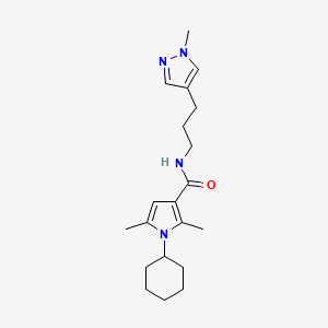 1-cyclohexyl-2,5-dimethyl-N-[3-(1-methylpyrazol-4-yl)propyl]pyrrole-3-carboxamide