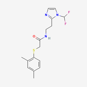 N-[2-[1-(difluoromethyl)imidazol-2-yl]ethyl]-2-(2,4-dimethylphenyl)sulfanylacetamide