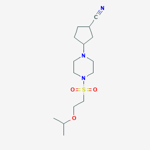 3-[4-(2-Propan-2-yloxyethylsulfonyl)piperazin-1-yl]cyclopentane-1-carbonitrile