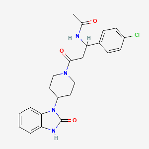 N-[1-(4-chlorophenyl)-3-oxo-3-[4-(2-oxo-3H-benzimidazol-1-yl)piperidin-1-yl]propyl]acetamide