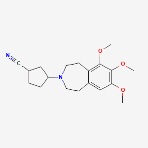 3-(6,7,8-Trimethoxy-1,2,4,5-tetrahydro-3-benzazepin-3-yl)cyclopentane-1-carbonitrile