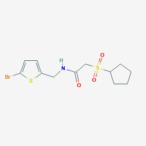 N-[(5-bromothiophen-2-yl)methyl]-2-cyclopentylsulfonylacetamide