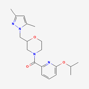 [2-[(3,5-Dimethylpyrazol-1-yl)methyl]morpholin-4-yl]-(6-propan-2-yloxypyridin-2-yl)methanone