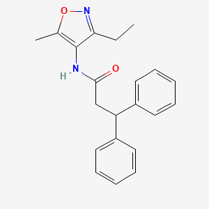 N-(3-ethyl-5-methyl-1,2-oxazol-4-yl)-3,3-diphenylpropanamide