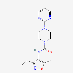 molecular formula C15H20N6O2 B7052073 N-(3-ethyl-5-methyl-1,2-oxazol-4-yl)-4-pyrimidin-2-ylpiperazine-1-carboxamide 