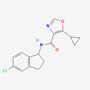 N-(5-chloro-2,3-dihydro-1H-inden-1-yl)-5-cyclopropyl-1,3-oxazole-4-carboxamide