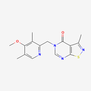 5-[(4-Methoxy-3,5-dimethylpyridin-2-yl)methyl]-3-methyl-[1,2]thiazolo[5,4-d]pyrimidin-4-one