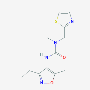 3-(3-Ethyl-5-methyl-1,2-oxazol-4-yl)-1-methyl-1-(1,3-thiazol-2-ylmethyl)urea