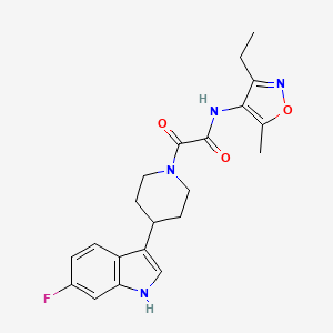 N-(3-ethyl-5-methyl-1,2-oxazol-4-yl)-2-[4-(6-fluoro-1H-indol-3-yl)piperidin-1-yl]-2-oxoacetamide