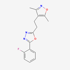 2-[2-(3,5-Dimethyl-1,2-oxazol-4-yl)ethyl]-5-(2-fluorophenyl)-1,3,4-oxadiazole