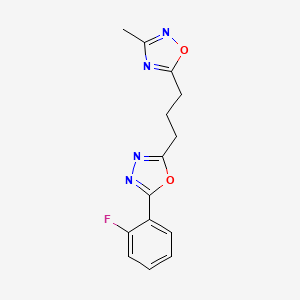 2-(2-Fluorophenyl)-5-[3-(3-methyl-1,2,4-oxadiazol-5-yl)propyl]-1,3,4-oxadiazole