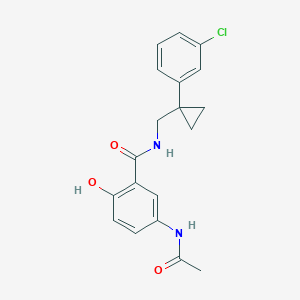 5-acetamido-N-[[1-(3-chlorophenyl)cyclopropyl]methyl]-2-hydroxybenzamide