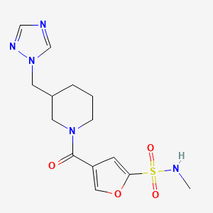 N-methyl-4-[3-(1,2,4-triazol-1-ylmethyl)piperidine-1-carbonyl]furan-2-sulfonamide