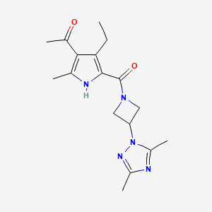 1-[5-[3-(3,5-dimethyl-1,2,4-triazol-1-yl)azetidine-1-carbonyl]-4-ethyl-2-methyl-1H-pyrrol-3-yl]ethanone