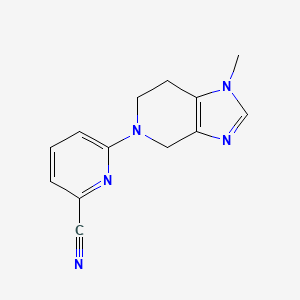 molecular formula C13H13N5 B7052270 6-(1-methyl-6,7-dihydro-4H-imidazo[4,5-c]pyridin-5-yl)pyridine-2-carbonitrile 