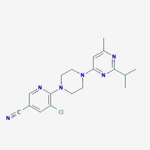 5-Chloro-6-[4-(6-methyl-2-propan-2-ylpyrimidin-4-yl)piperazin-1-yl]pyridine-3-carbonitrile