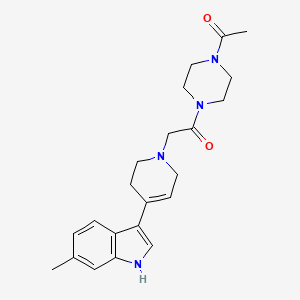 molecular formula C22H28N4O2 B7052329 1-(4-acetylpiperazin-1-yl)-2-[4-(6-methyl-1H-indol-3-yl)-3,6-dihydro-2H-pyridin-1-yl]ethanone 