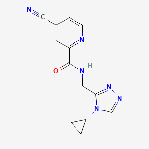 molecular formula C13H12N6O B7052340 4-cyano-N-[(4-cyclopropyl-1,2,4-triazol-3-yl)methyl]pyridine-2-carboxamide 