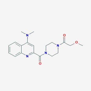 molecular formula C19H24N4O3 B7052345 1-[4-[4-(Dimethylamino)quinoline-2-carbonyl]piperazin-1-yl]-2-methoxyethanone 