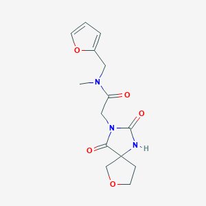 2-(2,4-dioxo-7-oxa-1,3-diazaspiro[4.4]nonan-3-yl)-N-(furan-2-ylmethyl)-N-methylacetamide