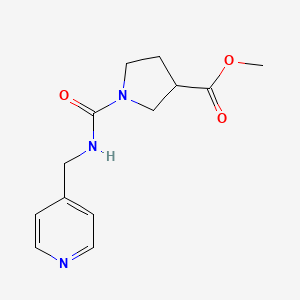 molecular formula C13H17N3O3 B7052376 Methyl 1-(pyridin-4-ylmethylcarbamoyl)pyrrolidine-3-carboxylate 