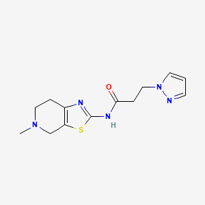 N-(5-methyl-6,7-dihydro-4H-[1,3]thiazolo[5,4-c]pyridin-2-yl)-3-pyrazol-1-ylpropanamide