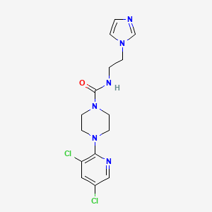 4-(3,5-dichloropyridin-2-yl)-N-(2-imidazol-1-ylethyl)piperazine-1-carboxamide