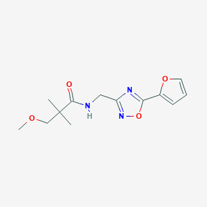 molecular formula C13H17N3O4 B7052458 N-[[5-(furan-2-yl)-1,2,4-oxadiazol-3-yl]methyl]-3-methoxy-2,2-dimethylpropanamide 