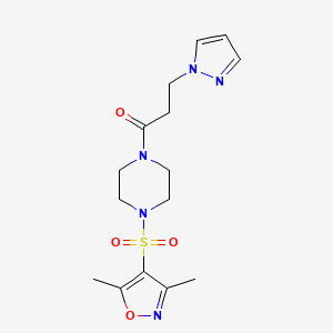 1-[4-[(3,5-Dimethyl-1,2-oxazol-4-yl)sulfonyl]piperazin-1-yl]-3-pyrazol-1-ylpropan-1-one