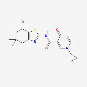 1-cyclopropyl-N-(5,5-dimethyl-7-oxo-4,6-dihydro-1,3-benzothiazol-2-yl)-6-methyl-4-oxopyridine-3-carboxamide