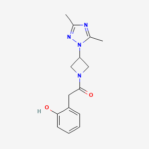 molecular formula C15H18N4O2 B7052475 1-[3-(3,5-Dimethyl-1,2,4-triazol-1-yl)azetidin-1-yl]-2-(2-hydroxyphenyl)ethanone 