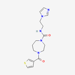 N-(2-imidazol-1-ylethyl)-4-(thiophene-3-carbonyl)-1,4-diazepane-1-carboxamide