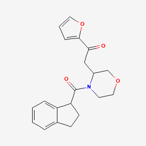 2-[4-(2,3-dihydro-1H-indene-1-carbonyl)morpholin-3-yl]-1-(furan-2-yl)ethanone