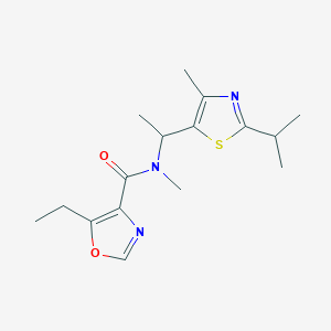 5-ethyl-N-methyl-N-[1-(4-methyl-2-propan-2-yl-1,3-thiazol-5-yl)ethyl]-1,3-oxazole-4-carboxamide