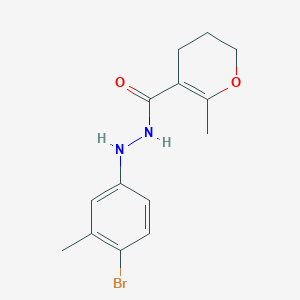 molecular formula C14H17BrN2O2 B7052502 N'-(4-bromo-3-methylphenyl)-6-methyl-3,4-dihydro-2H-pyran-5-carbohydrazide 