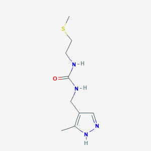 molecular formula C9H16N4OS B7052504 1-[(5-methyl-1H-pyrazol-4-yl)methyl]-3-(2-methylsulfanylethyl)urea 