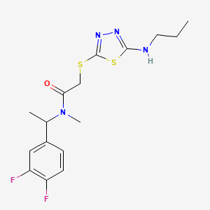 N-[1-(3,4-difluorophenyl)ethyl]-N-methyl-2-[[5-(propylamino)-1,3,4-thiadiazol-2-yl]sulfanyl]acetamide