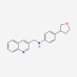 molecular formula C20H20N2O B7052540 4-(oxolan-3-yl)-N-(quinolin-3-ylmethyl)aniline 