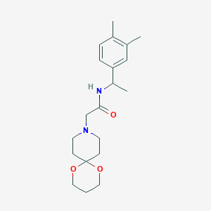 N-[1-(3,4-dimethylphenyl)ethyl]-2-(1,5-dioxa-9-azaspiro[5.5]undecan-9-yl)acetamide