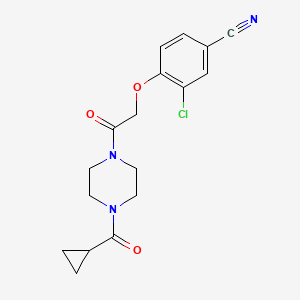 3-Chloro-4-[2-[4-(cyclopropanecarbonyl)piperazin-1-yl]-2-oxoethoxy]benzonitrile