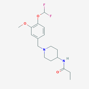 N-[1-[[4-(difluoromethoxy)-3-methoxyphenyl]methyl]piperidin-4-yl]propanamide