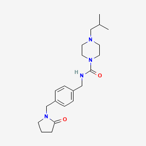 4-(2-methylpropyl)-N-[[4-[(2-oxopyrrolidin-1-yl)methyl]phenyl]methyl]piperazine-1-carboxamide