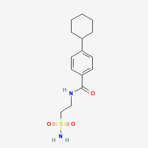 molecular formula C15H22N2O3S B7052629 4-cyclohexyl-N-(2-sulfamoylethyl)benzamide 