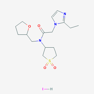 N-(1,1-dioxothiolan-3-yl)-2-(2-ethylimidazol-1-yl)-N-(oxolan-2-ylmethyl)acetamide;hydroiodide