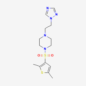 1-(2,5-Dimethylthiophen-3-yl)sulfonyl-4-[2-(1,2,4-triazol-1-yl)ethyl]piperazine