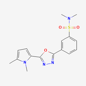 3-[5-(1,5-dimethylpyrrol-2-yl)-1,3,4-oxadiazol-2-yl]-N,N-dimethylbenzenesulfonamide