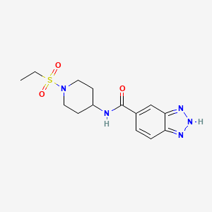 molecular formula C14H19N5O3S B7052701 N-(1-ethylsulfonylpiperidin-4-yl)-2H-benzotriazole-5-carboxamide 