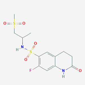 7-fluoro-N-(1-methylsulfonylpropan-2-yl)-2-oxo-3,4-dihydro-1H-quinoline-6-sulfonamide