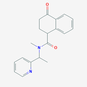 molecular formula C19H20N2O2 B7052751 N-methyl-4-oxo-N-(1-pyridin-2-ylethyl)-2,3-dihydro-1H-naphthalene-1-carboxamide 